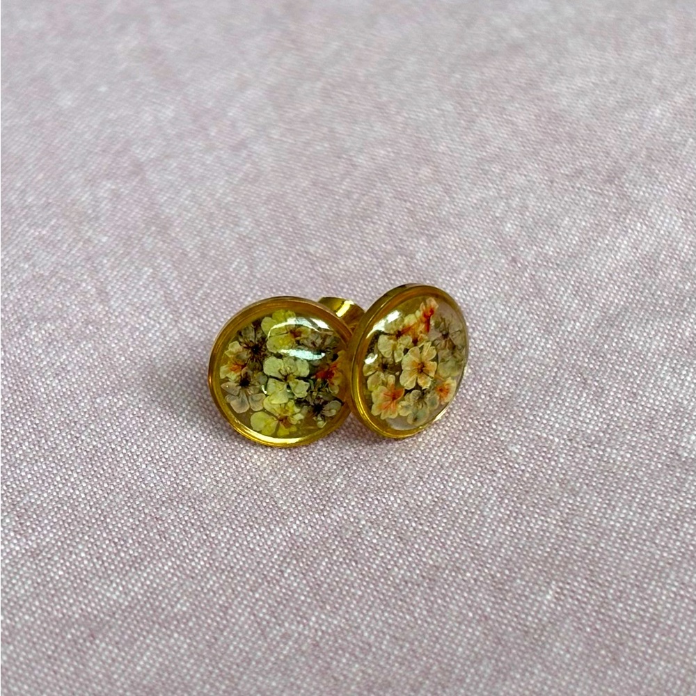 Gold Floral Stud Earrings